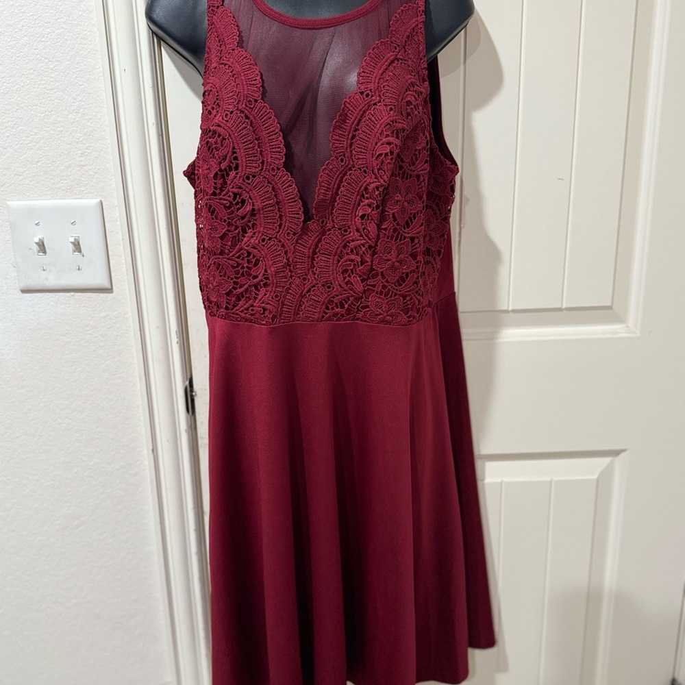 Grace Karin Red Halter A-Line Mini Dress